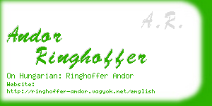 andor ringhoffer business card